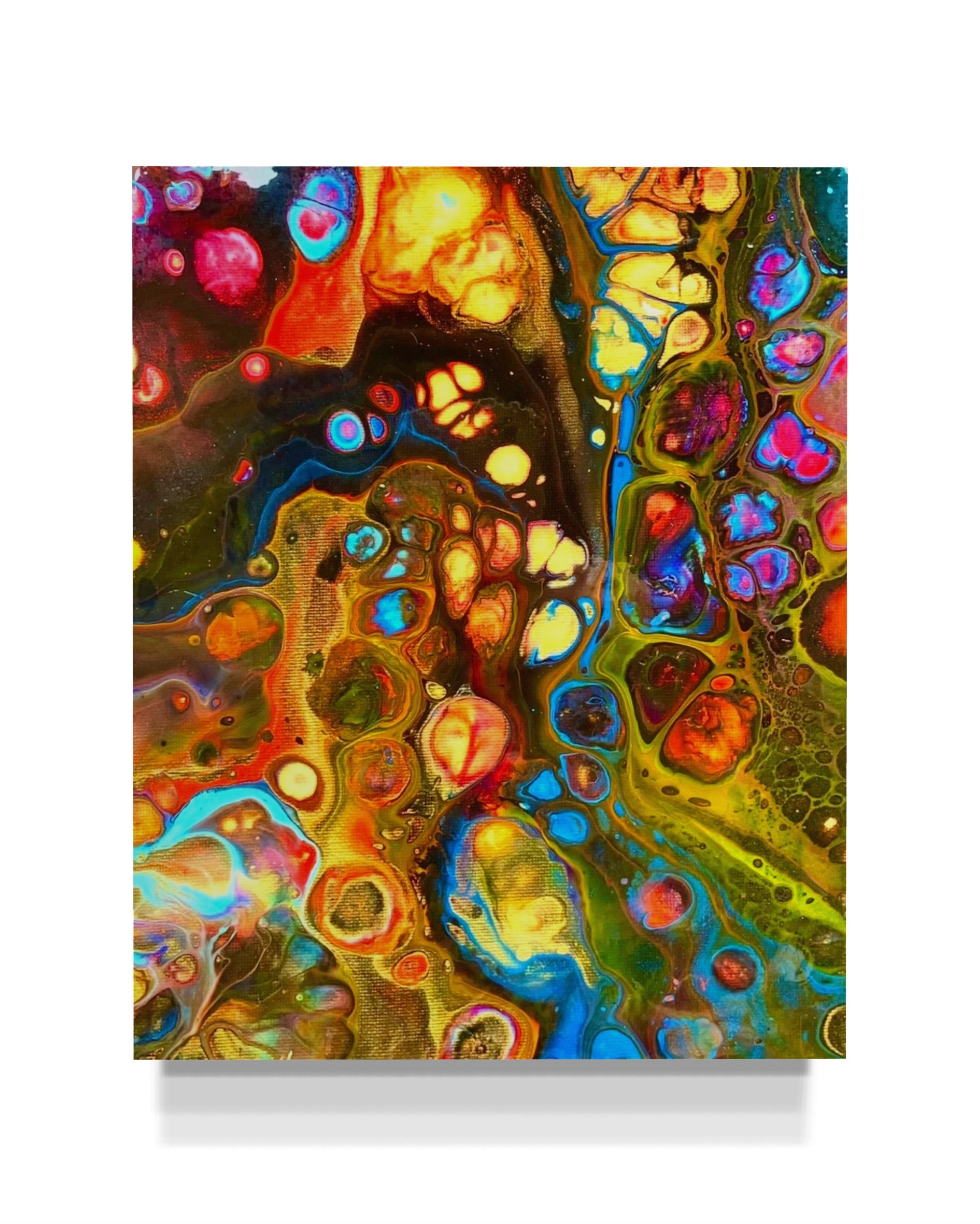 "DREAMLIGHT" — 8x10 Original Fluid Abstract Painting with Resin Finish
