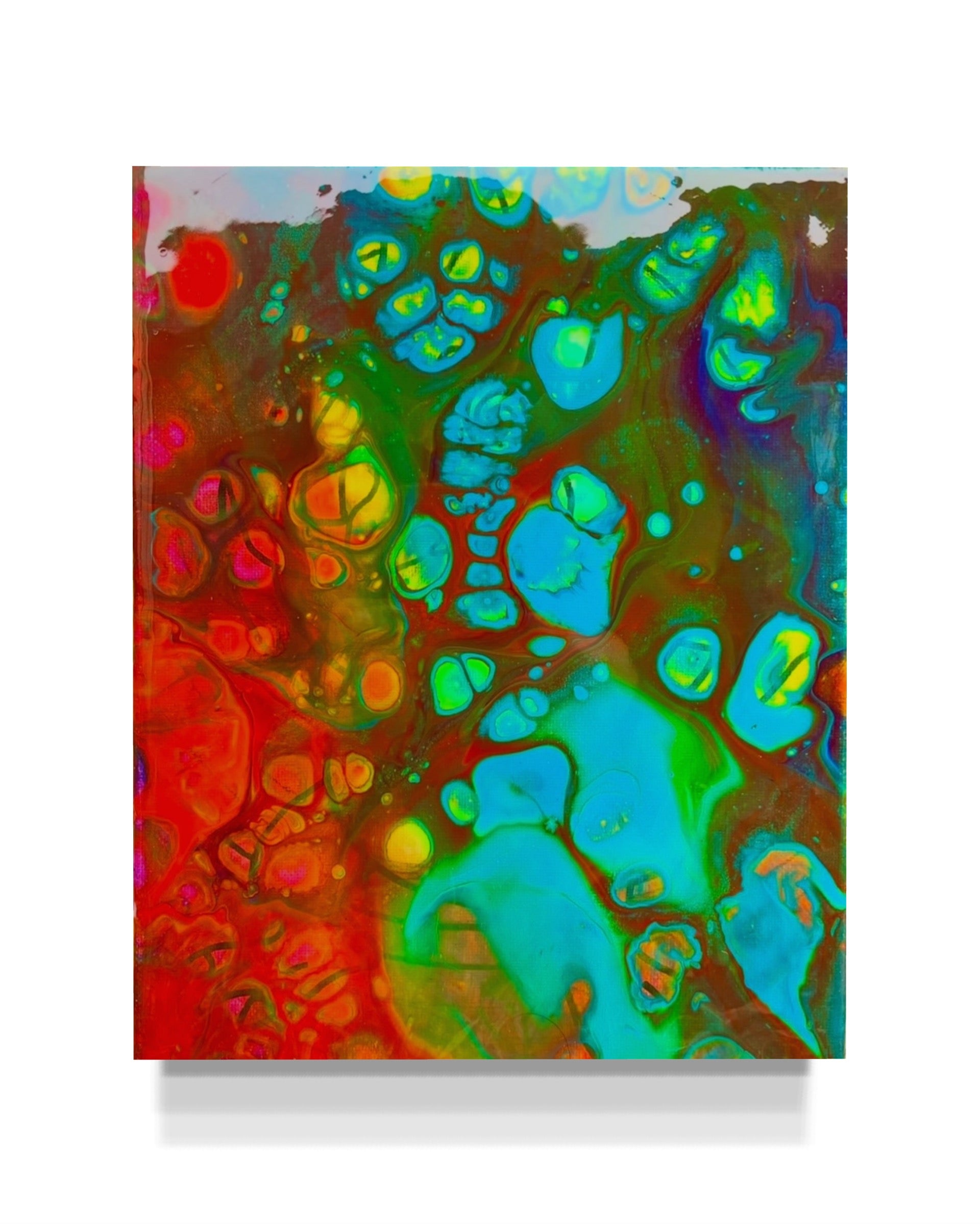 “CHROMAFLOW” — 8x10 Original Fluid Abstract Painting with Resin Finish