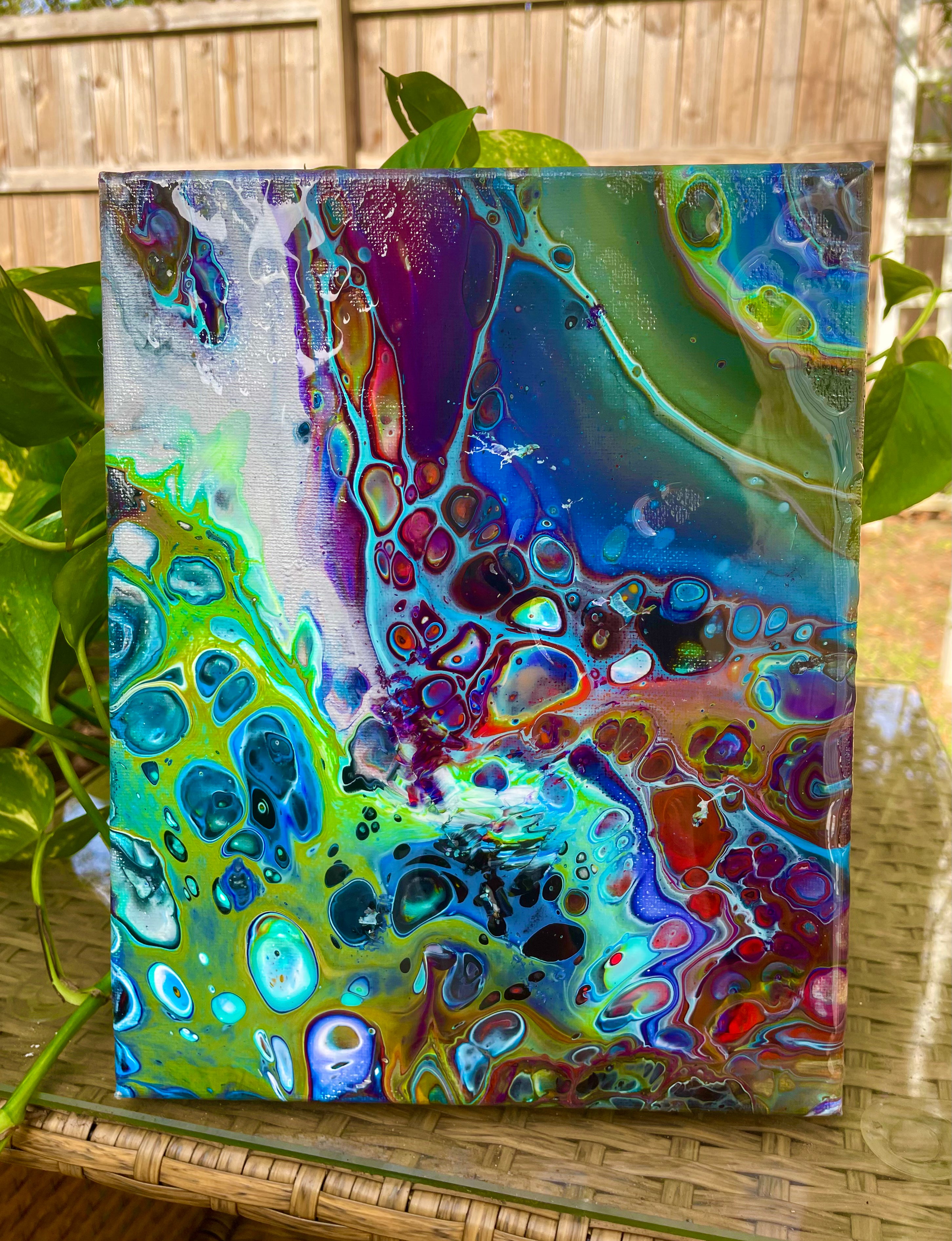 “JOURNEY” — 8x10 Original Fluid Abstract Painting with Resin Finish