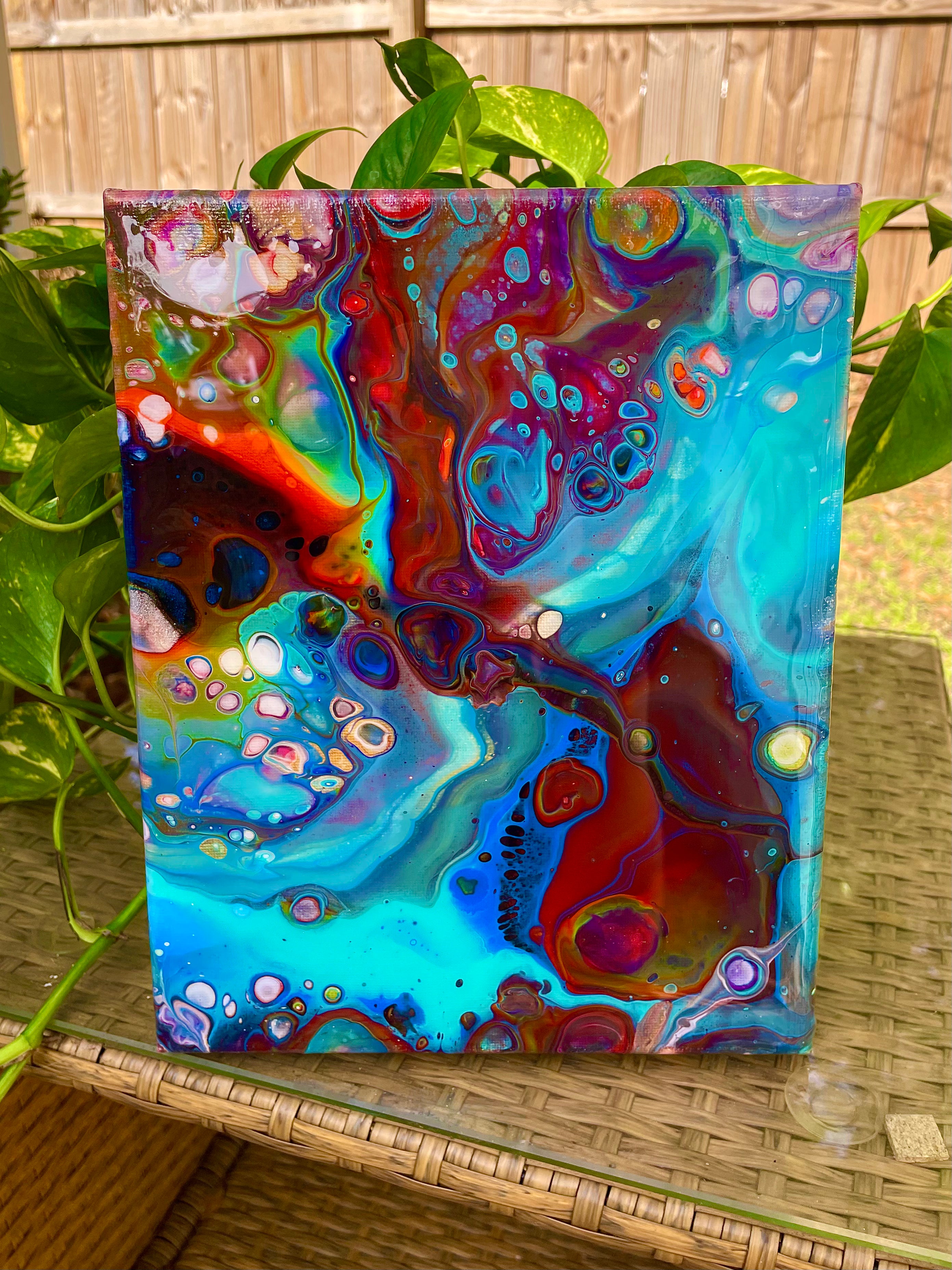 “PRISM” — 8x10 Original Fluid Abstract Painting with Resin Finish