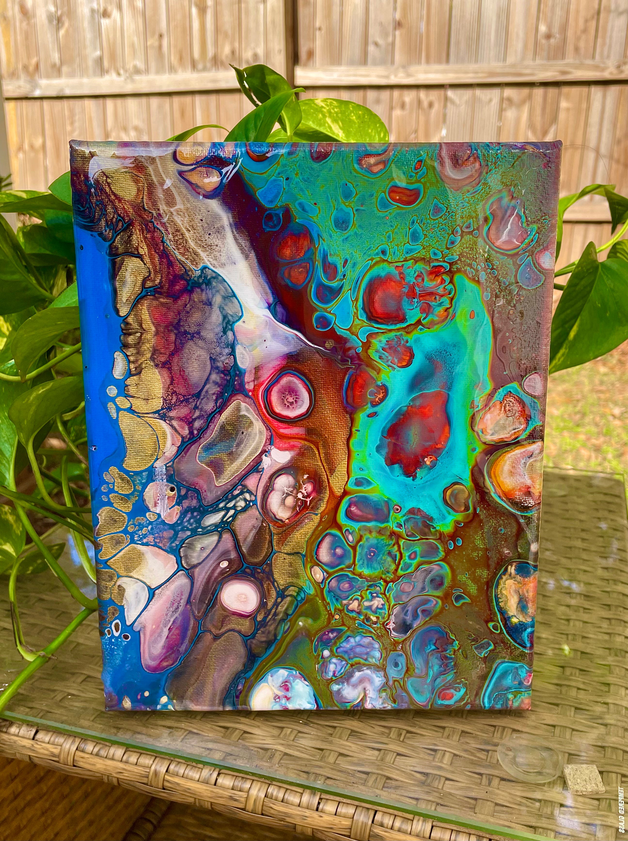 “ASCENSION” — 8x10 Original Fluid Abstract Painting with Resin Finish