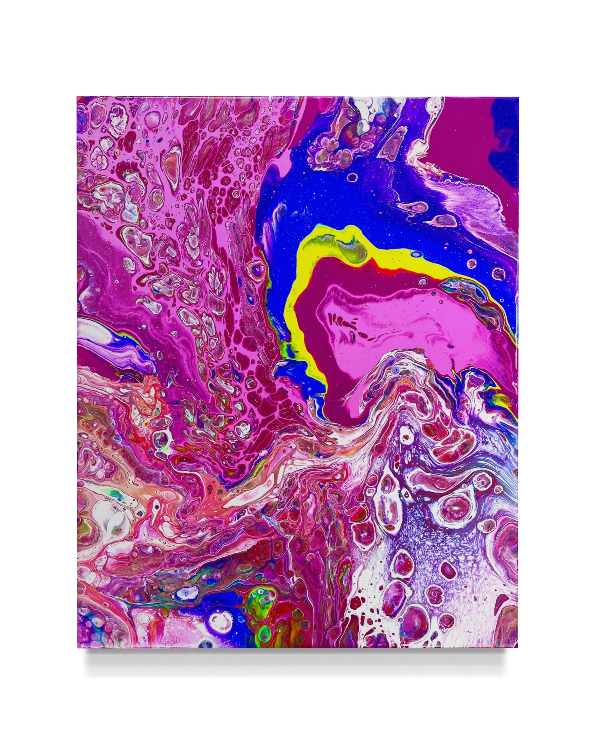 “DANCE OF THE FAIRIES” — 16x20 Original Fluid Abstract Painting with Resin Finish